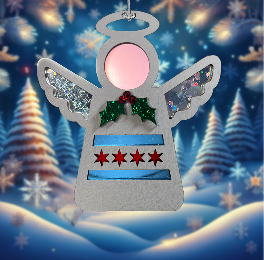 Chicago Flag Angel Ornament